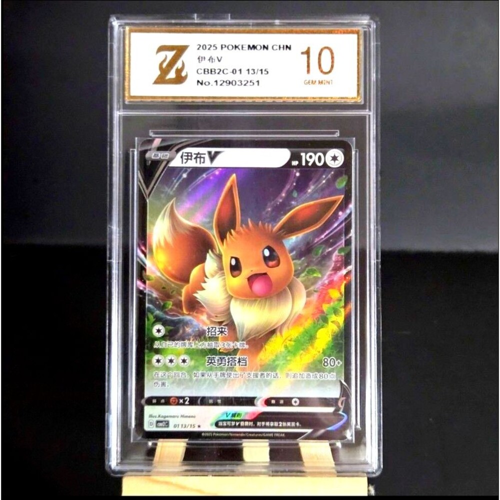 Eevee V 01/13/15 10 Gem Mint Graded Full Art Holo Chinese Pokemon card-US Seller